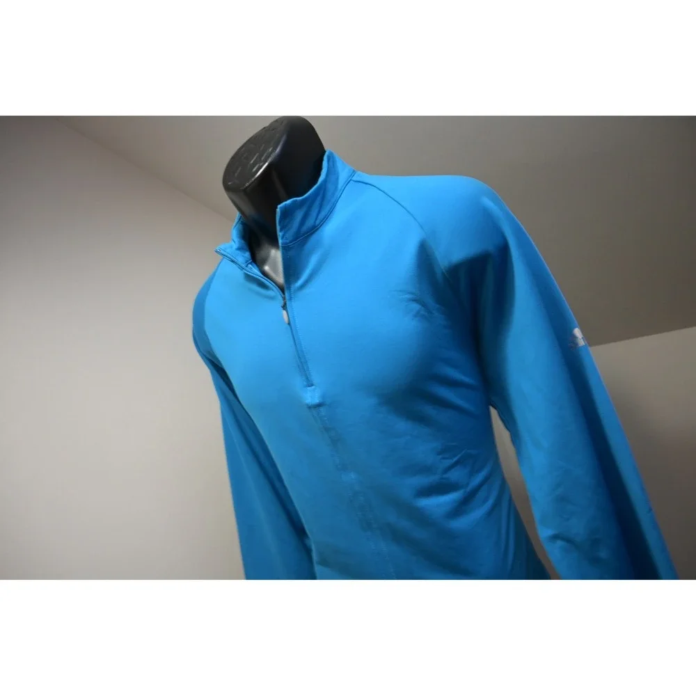 Adidas Quarter Zip Golf Jacket Pullover Mens Medium Blue Long Sleeve Excellent
